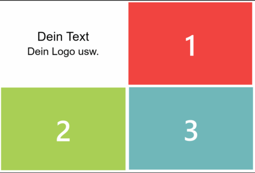 3 Fach mit Textfeld